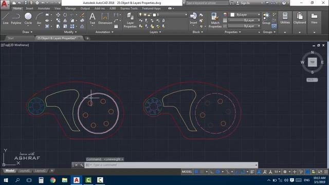 AutoCAD - 25. Object Properties - تعديل خصائص العناصر смотреть онлайн