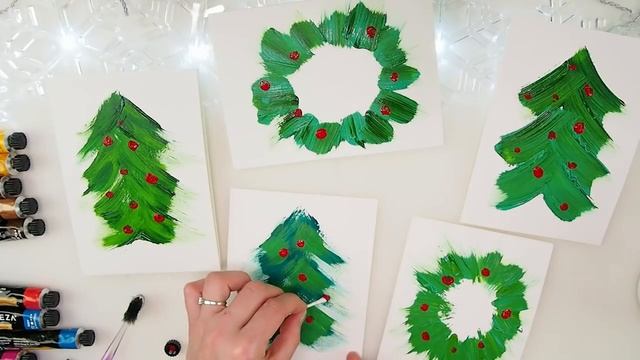 Toothbrush Painting Technique for Beginners Christmas Tree Cardmaking ~ ✂️ Maremi's Small Art смотреть онлайн