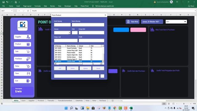 POINT OF SALE (POS) SYSTEM | APLIKASI KASIR 2021 | VBA EXCEL смотреть онлайн