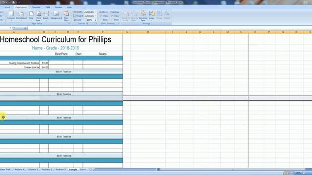 Homeschool Course of Study with Excel Tutorial смотреть онлайн