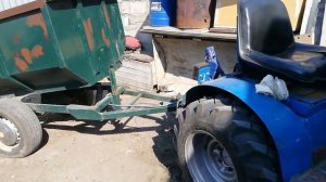 Прицеп самосвал самодельный на минитрактор, его грузоподъёмность