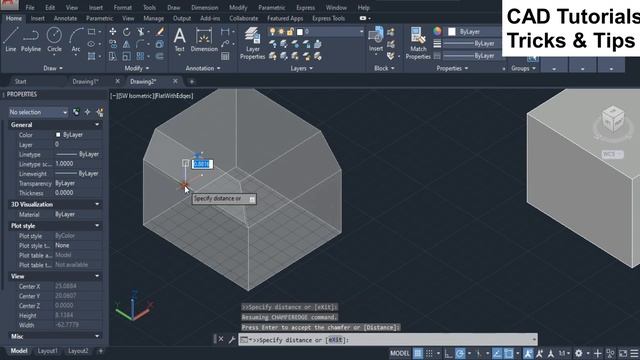 ChamferEdge command Autocad,3D autocad,Solid editing,Face,Edge,Chamfer,3D Modelling,Chamfer edge смотреть онлайн