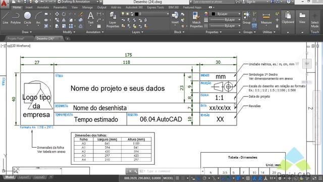 Aula 35 | AutoCAD 2015 | Criando as bordas e legenda do Formato A1 смотреть онлайн