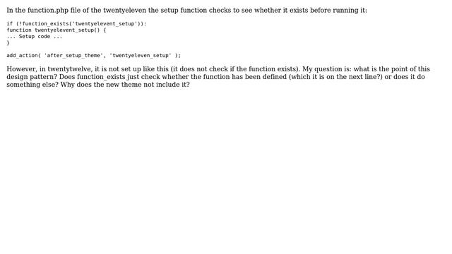 Wordpress: function_exists call in function.php смотреть онлайн