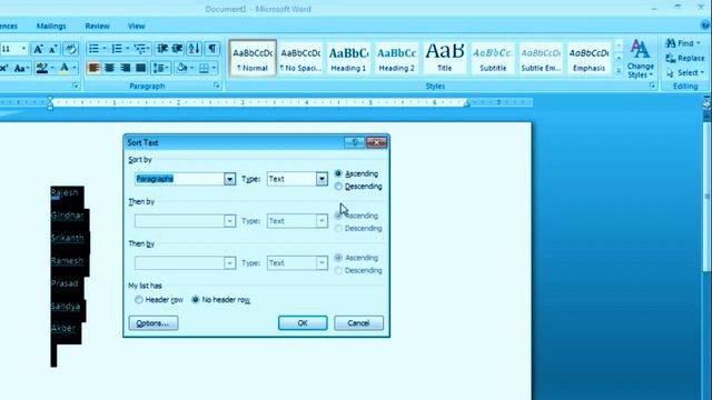 Arrange the names and numbers in ascending and descending order in MS WORD смотреть онлайн