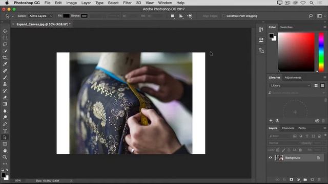 Expand the canvas in Adobe Photoshop. смотреть онлайн