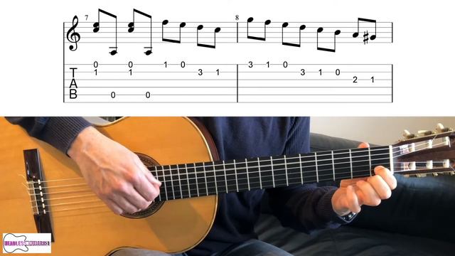 Andante by F. Carulli. Guitar Tutorial. With Tabs🎶🎶 смотреть онлайн