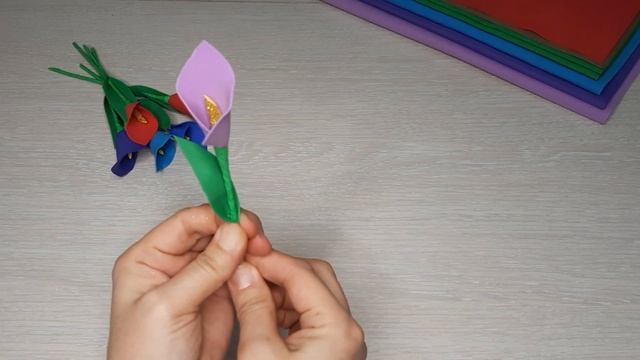Поделка цветы из фоамирана своими руками ?//Фоамираннан Лалагул жасап үйренеміз оңай сәсіл? смотреть онлайн