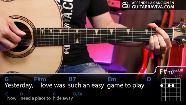 Yesterday Cover Guitarra con acordes смотреть онлайн
