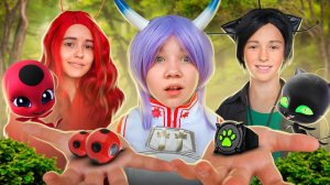 Plagg and Tikki became human! Emilie and the amulets of Ladybug and Cat Noir in the demon camp!