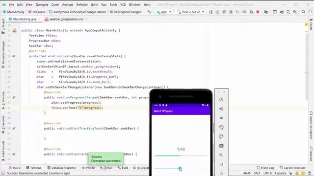 38 - SeekBar ve ProgressBar | Android Studio Dersleri (2021) смотреть онлайн