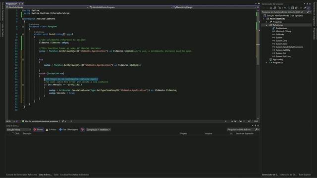 SolidWorks API - 01 - Open/Create Instance - C# смотреть онлайн