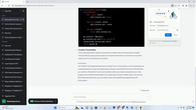 Failed to get separate instances of a class under mod python смотреть онлайн