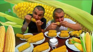 10 качанов кукурузы кто быстрее съест? На что готов мужик ради 500 рублей