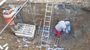 Резка проема в железобетонном фундаменте