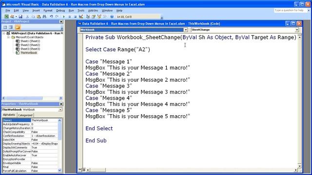 Data Validation 6 - Run Macros from Drop Down Menus in Excel смотреть онлайн