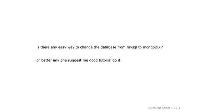 MySQL : converting database from mysql to mongoDb смотреть онлайн
