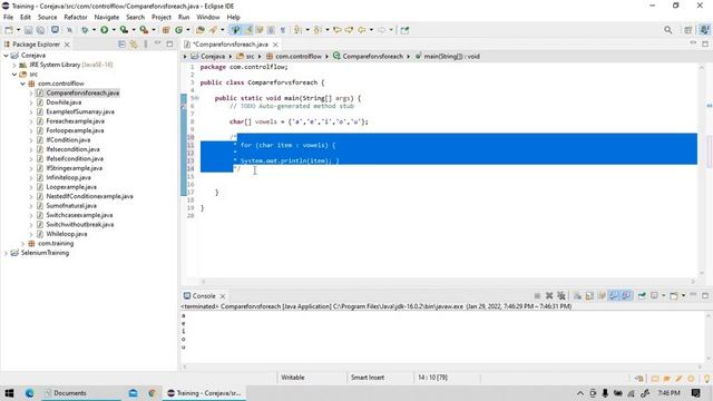26. Java - Control Flow -For vs For Each Loop with example смотреть онлайн