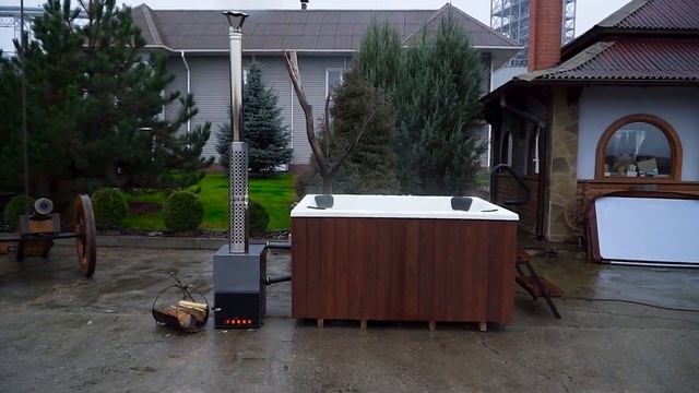 Джакузи на дровах. Доставка и монтаж на объекте смотреть онлайн