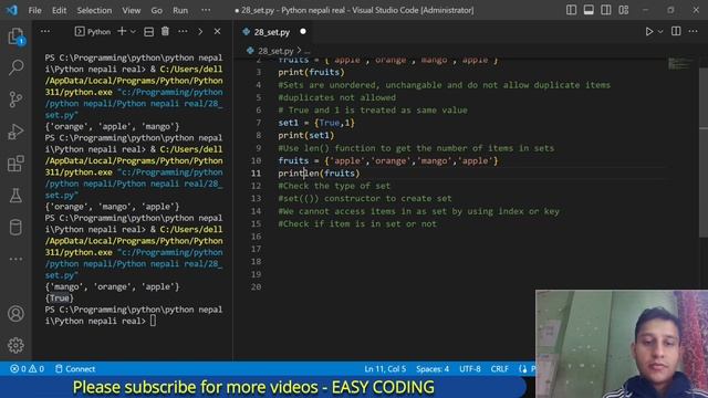 28. Learn Sets in Python [in Nepali] смотреть онлайн