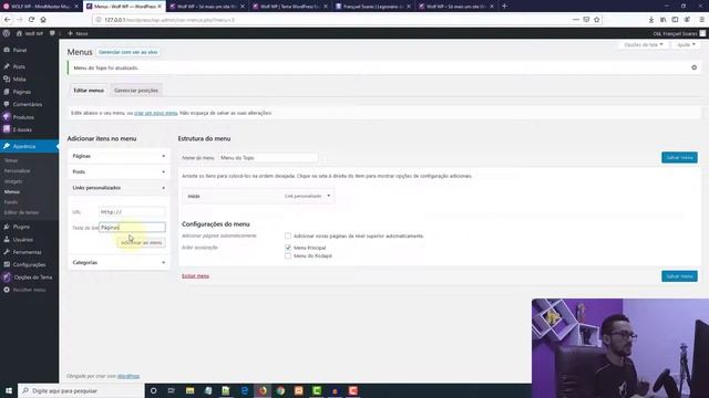 5.1.3 - Wolf WP: Como adicionar um Menu no Topo смотреть онлайн