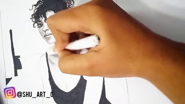Pencil sketch|realistic portrait| with 5 stationary items. смотреть онлайн