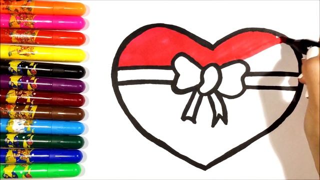 Как нарисовать сердечко ПОДАРОК. Сурет салып уйрену. How to draw heart смотреть онлайн