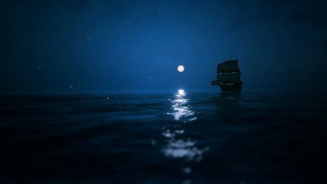 3HRS Ocean Waves & Creaking Pirate Ship 🏴☠️ ASMR Ambience Full Moon Night On The Seven Seas 🌝 смотреть онлайн