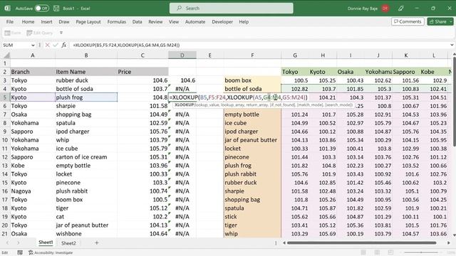 Lookup a Table with Row and Column using XLOOKUP смотреть онлайн