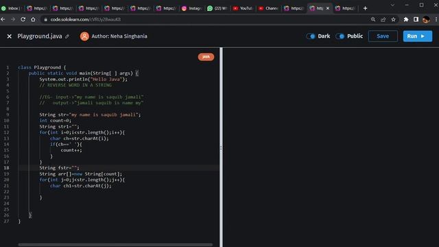reverse word in a string || using array || in java || in hindi смотреть онлайн