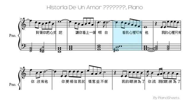 Historia De Un Amor 我的心裡沒有他 [Piano Solo]