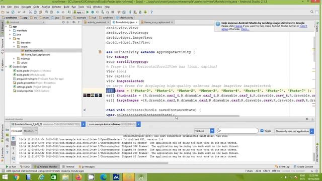 Horizontal scroll view in Android Studio - Practical смотреть онлайн