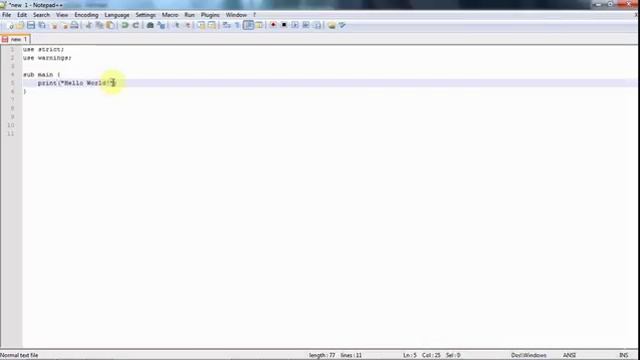 Learn Perl 5 By Doing It : Hello World смотреть онлайн