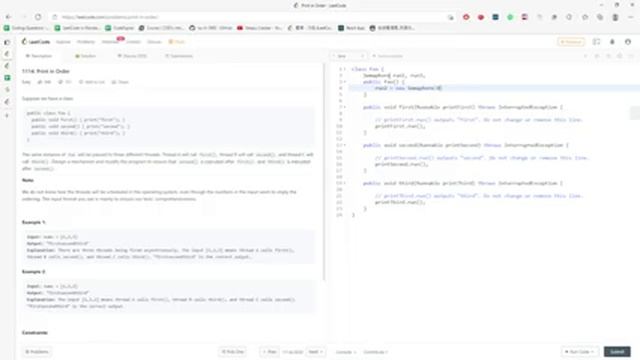 LeetCode 1114 | Print in Order | Semaphore | Java смотреть онлайн