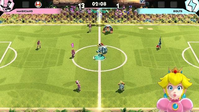 Mario Strikers Battle League Mario Luigi Peach and Daisy Gameplay at Jungle Retreat смотреть онлайн
