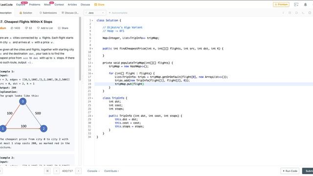 [Leetcode] 787. Cheapest Flights Within K Stops | Dijkstra | Heap | BFS | Java смотреть онлайн