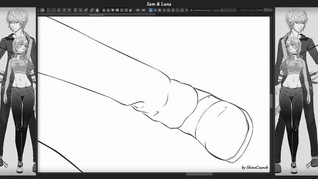 Sam Sabishi And Luna | My OC | MadiBang | Speed Painting | Manga Art