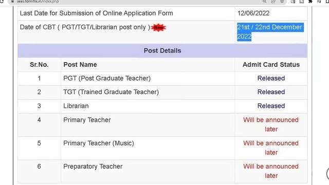 AEES EXAM DATE RELEASED II AEES 205 PERMANENT TEACHERS RECRUITMENT EXAM DATE & ADMIT CARD RELEASED смотреть онлайн