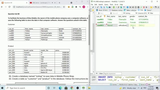 Data Base Task 08 | Write a Search Query Statement | 1st Year | Java Institute | Vihari Jayasuriya смотреть онлайн