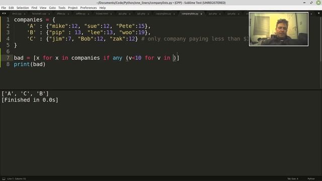 Python One Liners - The "Any" example смотреть онлайн