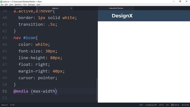Responsive Navigation Menu Bar using HTML CSS & JavaScript смотреть онлайн