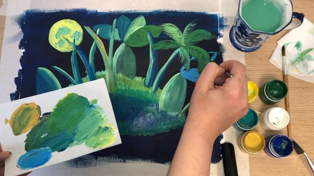 Рисуем таинственный остров гуашью. Видеоурок смотреть онлайн