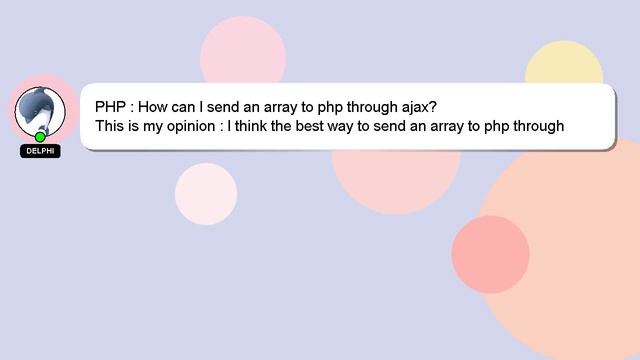 PHP : How can I send an array to php through ajax? смотреть онлайн