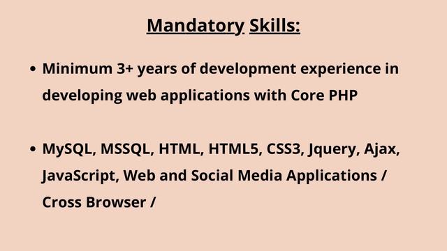 Hiring For Core PHP Web Developer With 3 Years Above Experience For MNC Company смотреть онлайн