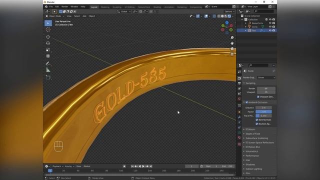 Текст в Blender 3D. Как разместить текст на не ровной поверхности. смотреть онлайн