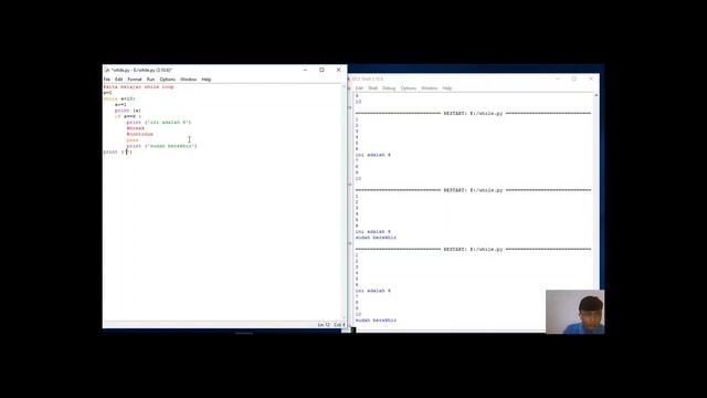 Python #7_whileloop, break, continue dan pass смотреть онлайн