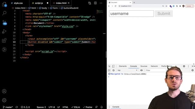 How to dynamically disable a form button using Javascript, HTML, and CSS смотреть онлайн