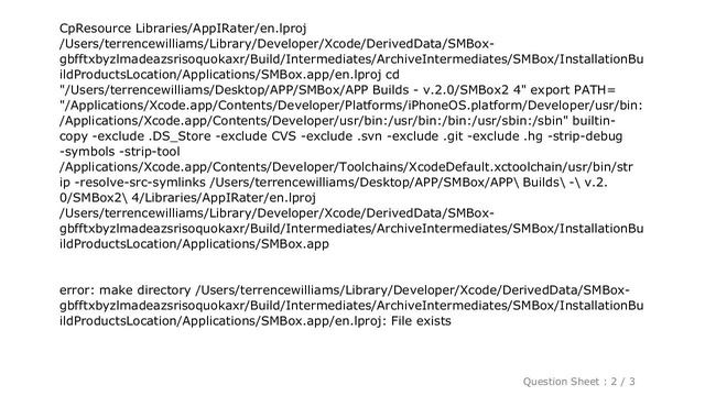 iOS : Build Failed: error: make directory File exists смотреть онлайн