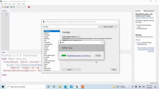 Install NumPy on Thonny.#thonny #numpy # numpyonthonny смотреть онлайн