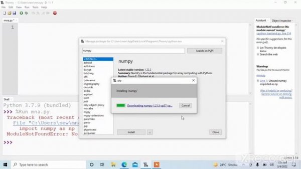 Install NumPy on Thonny.#thonny #numpy # numpyonthonny